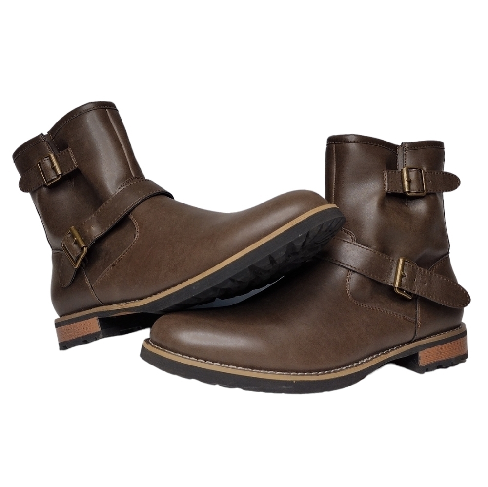 NWOT St John's Bay Gaucho Statham Buckle Mid Zipper Business Office Boots Sz 11